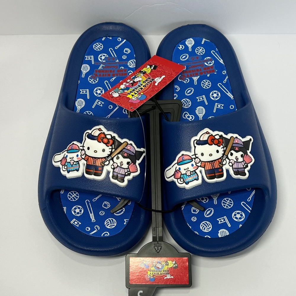 Sanrio Hello‎ Kitty and Friends Unisex Kids Navy Baseball Slide Sandals 4/5